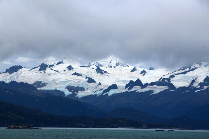 Mountain landscape in the Kukak Bay Katmai National Park, Alaska, United States