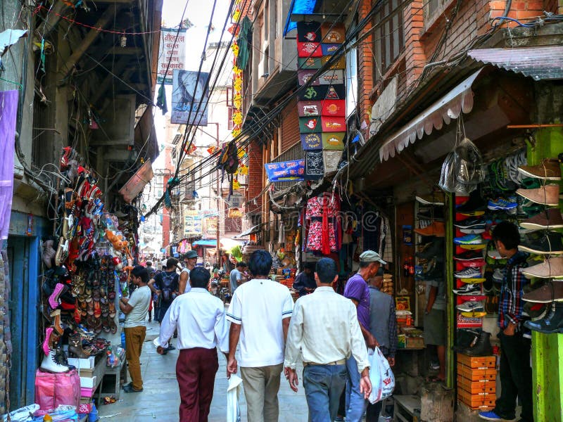 Katmandu gatorna av Thamel fotografering för bildbyråer Katmandu gatorna av Thamel fotografering för bildbyråer