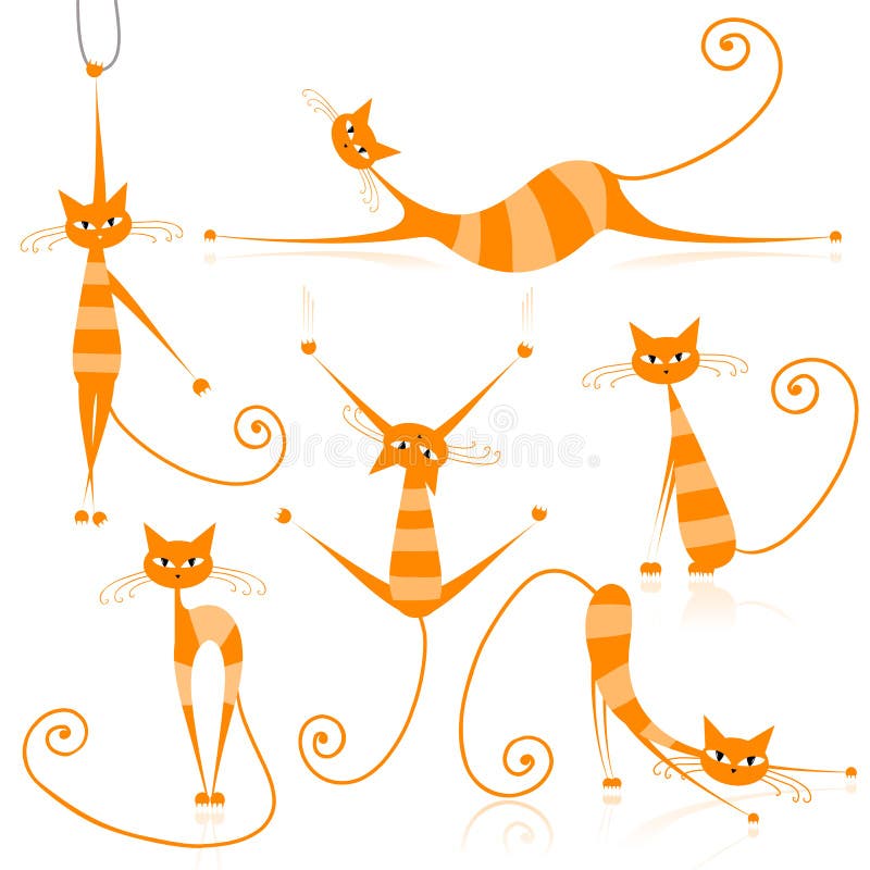 katter planlägger den behagfulla orangen görade randig ditt vektor illustrationer katter planlägger den behagfulla orangen görade randig ditt vektor illustrationer
