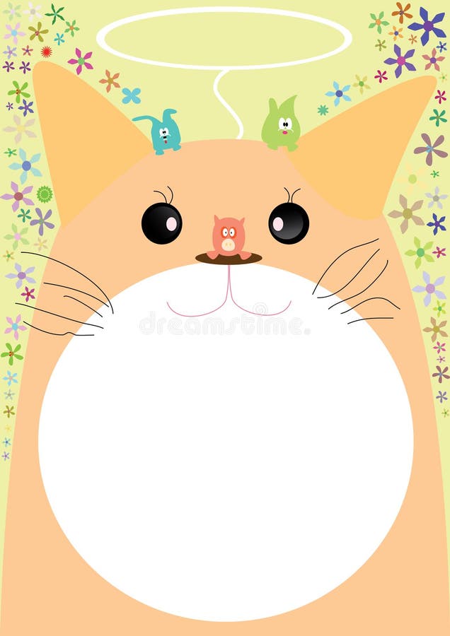 This illustration is cartoon cat and small rabbits and pig. White area is your sample text. --- This .eps file info Document: A4 Paper Size Document Color Mode: CMYK Color Preview: TIFF &#x28;8-bit Color&#x29; Include Document Thumbnails. This illustration is cartoon cat and small rabbits and pig. White area is your sample text. --- This .eps file info Document: A4 Paper Size Document Color Mode: CMYK Color Preview: TIFF &#x28;8-bit Color&#x29; Include Document Thumbnails