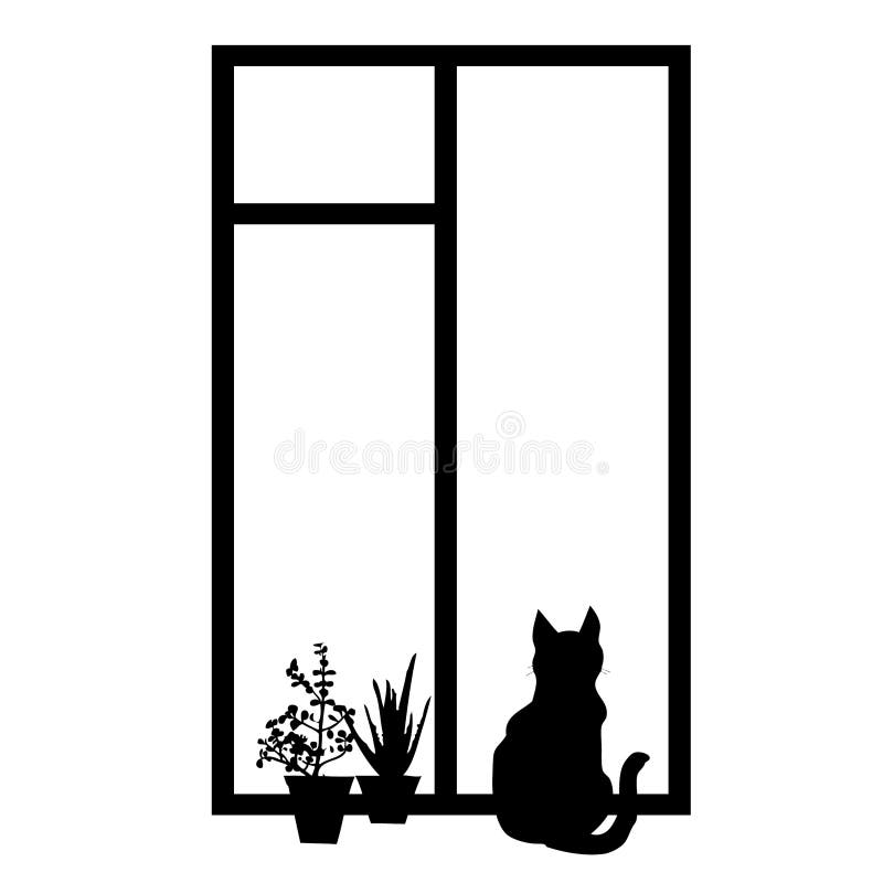 Katze im Fenster stock abbildung. Illustration von d0