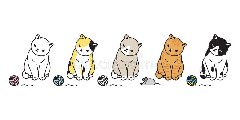 Katzenvektorkätzchenkalikoikonenlogomäuserattenspielzeugsymbolzeichentrickfilm-figur-Illustrations-Gekritzelentwurf stock abbildung Katzenvektorkätzchenkalikoikonenlogomäuserattenspielzeugsymbolzeichentrickfilm-figur-Illustrations-Gekritzelentwurf stock abbildung