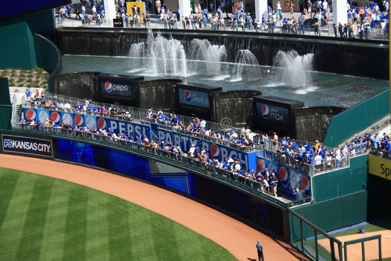 Kauffman Stadium - Pepsi Porch And Fountains Editorial Photo - Image of