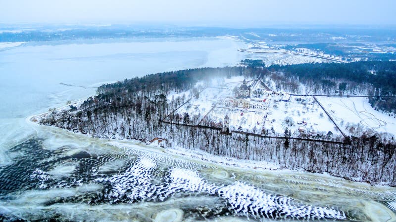 Kaunas, Lithuania: Pazaislis Monastery and Church in winter