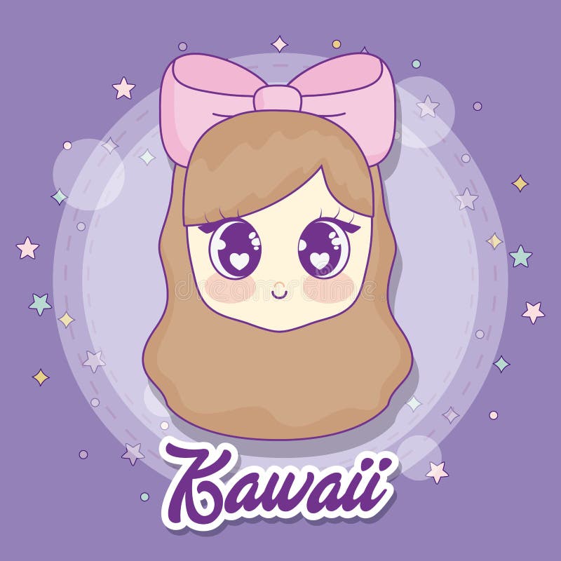 Kawaii anime girl design stock vector. Illustration of funny - 117322366