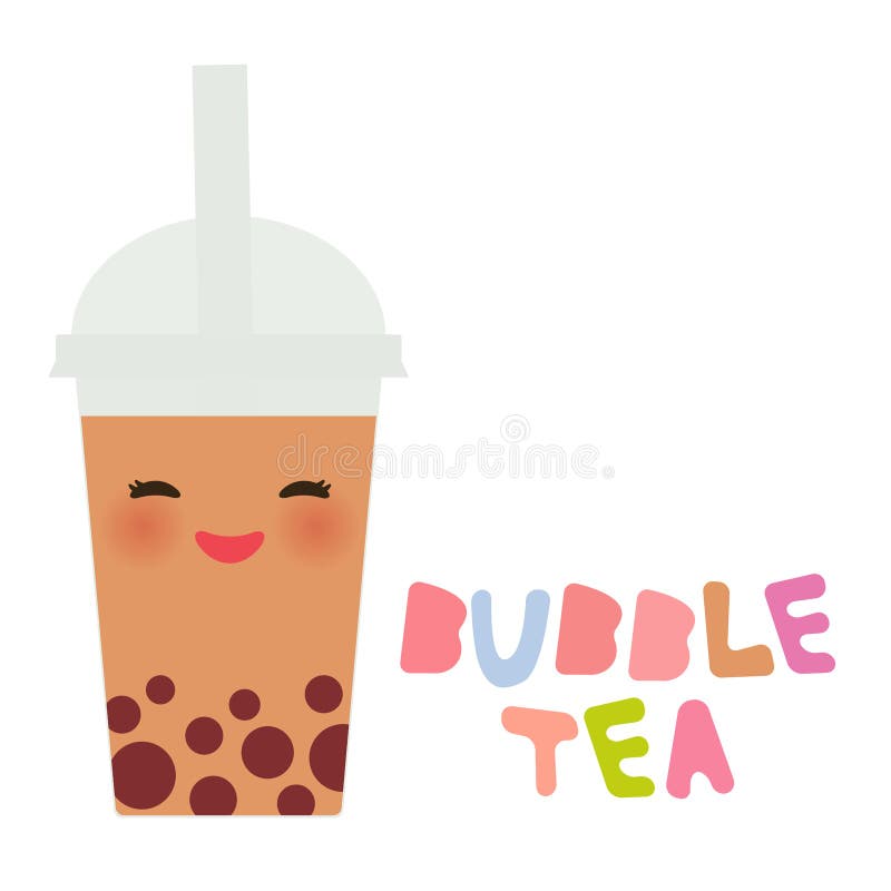 Cute Cartoon Bubble Tea Cups Drawing Stock Vector (Royalty Free) 1573342027