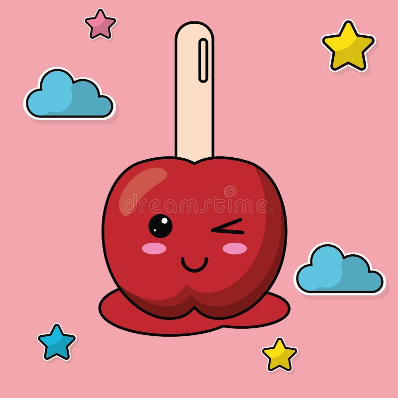 Kawaii Candy Apple Image Stock Vector Illustration Of Sweet 110231194