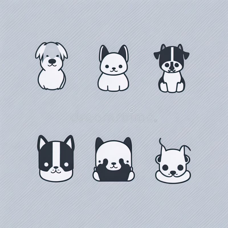Kawaii Creatures Logo Collection: One-Stroke Minimalist Designs Inspired by  Pokemon Monsters Stock Photo - Image of animals, design: 280525706