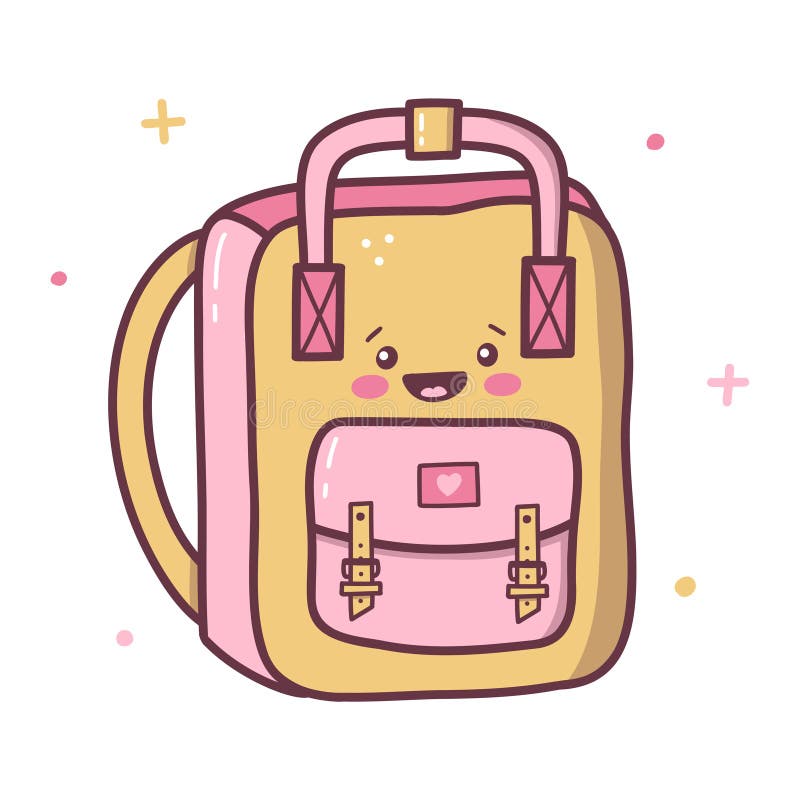 Kawaii backpack icon stock vector. Illustration of adorable 120043789