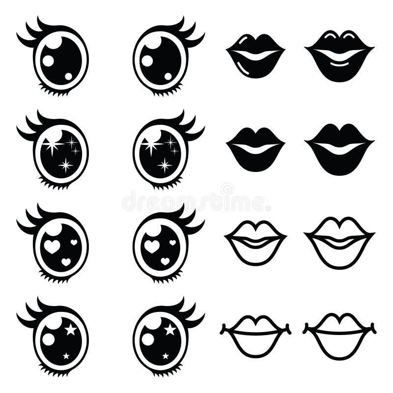 Kawaii Cute Faces, Kawaii Emoticons, Adorable Characters Design Stock  Illustration - Illustration of eyes, face: 81978185
