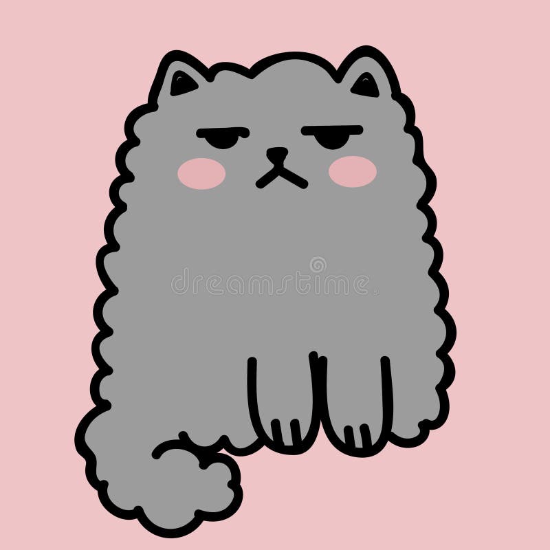 kawaii cat, kawaii anime Stock Illustration