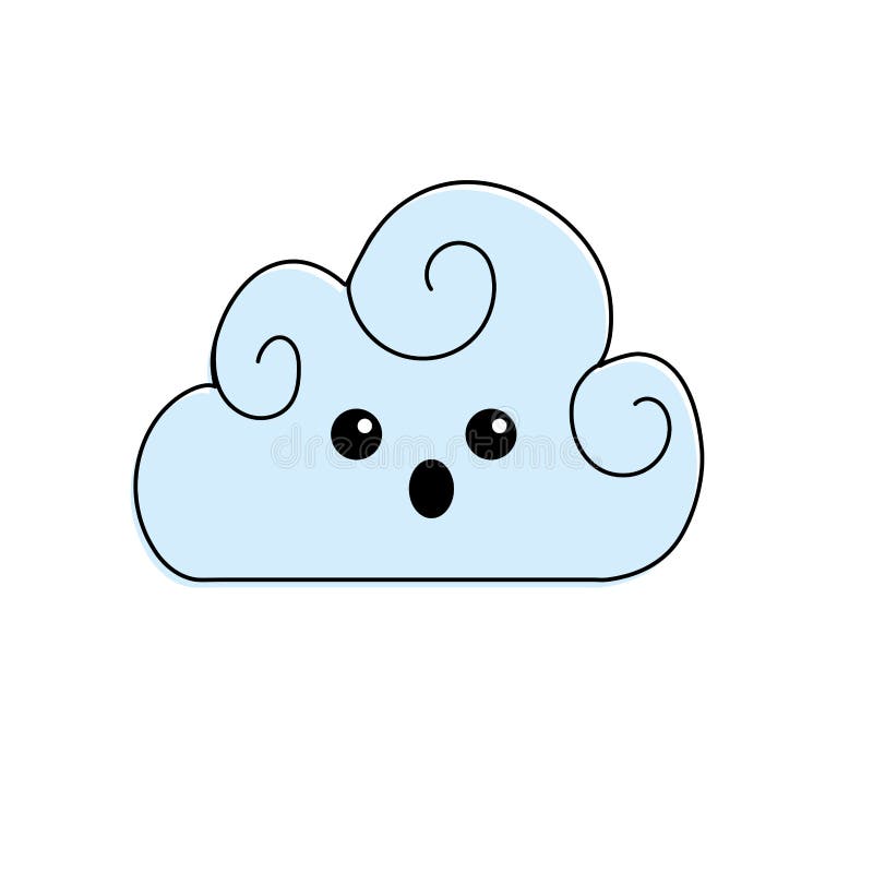 Download Kawaii Cute Surprised Cloud Weather Stock Vector ...