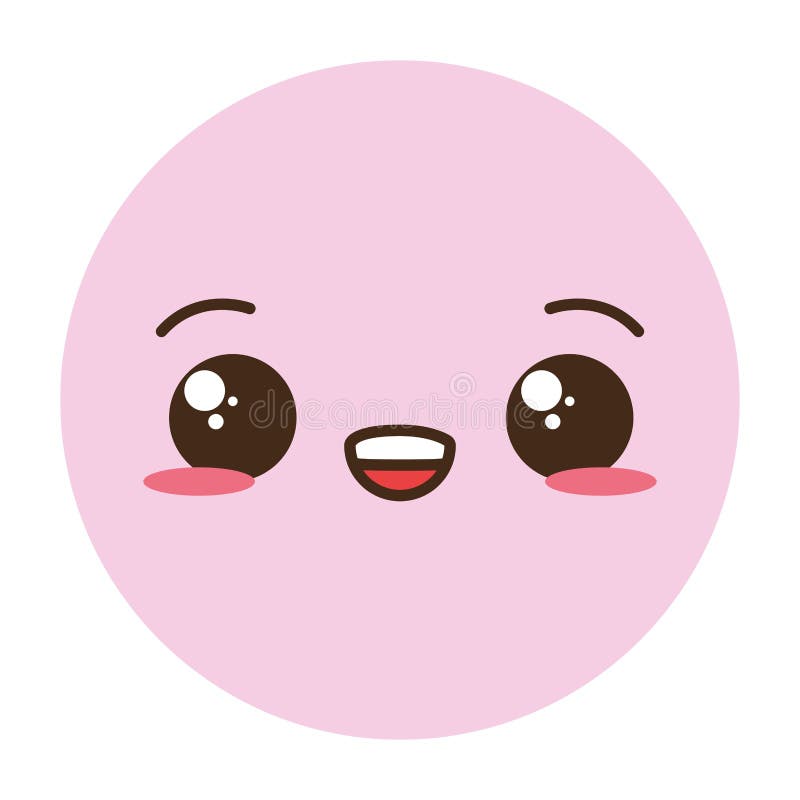 Kawaii emoji cartoon face stock vector. Illustration of emotion - 142633657