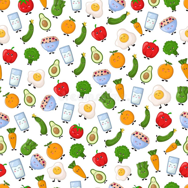 Set of diet kawaii doodle stock illustration. Illustration of juice ...