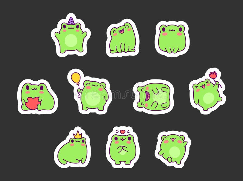 kawaii frog animal icon . colorful design. vector illustration