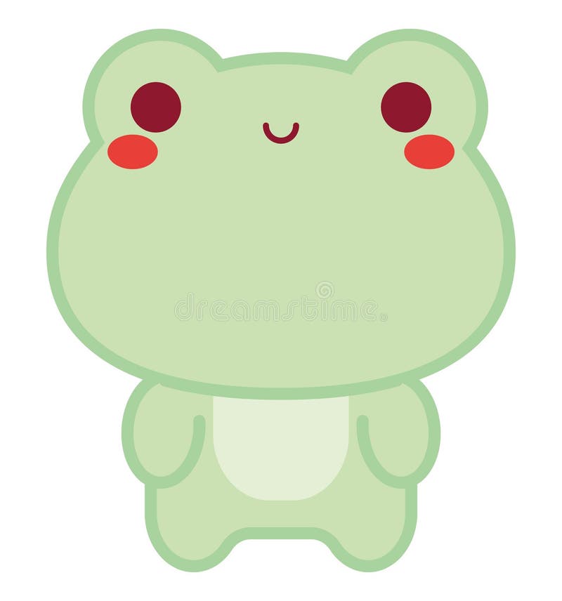 Kawaii Frog Icon. Cute Animal. Vector Graphic Stock Vector