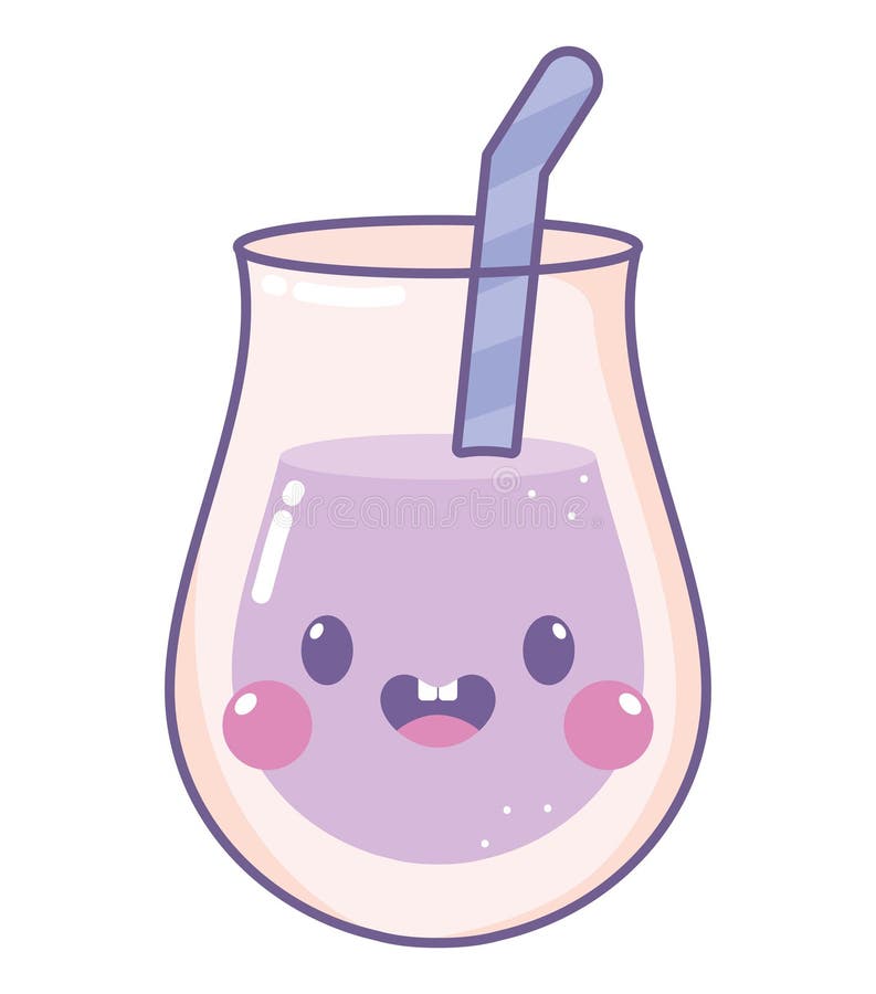 Kawaii glass of juice stock vector. Illustration of design 273624910