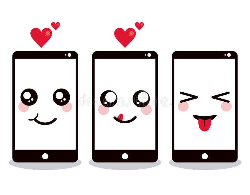 Kawaii icon. smartphone Cartoon design. Vector graphic vector illustration