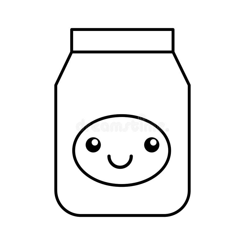 Kawaii jelly jar cartoon stock vector. Illustration of dessert 93201412
