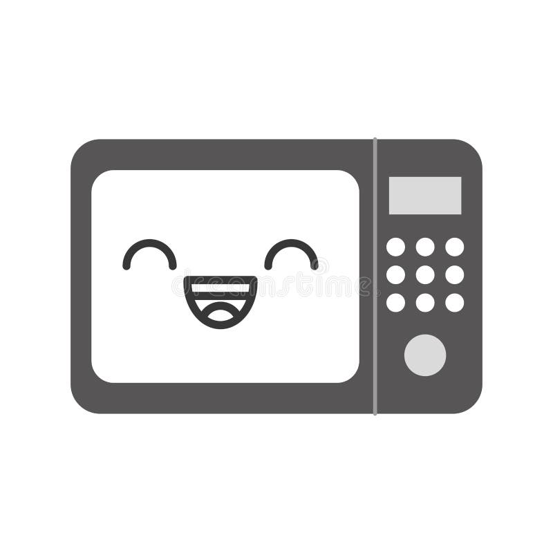 Kawaii cute happy microwaves technology Royalty Free Vector