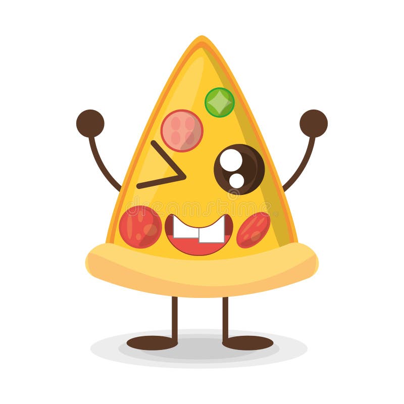 Cute happy smiling pizza friends Royalty Free Vector Image