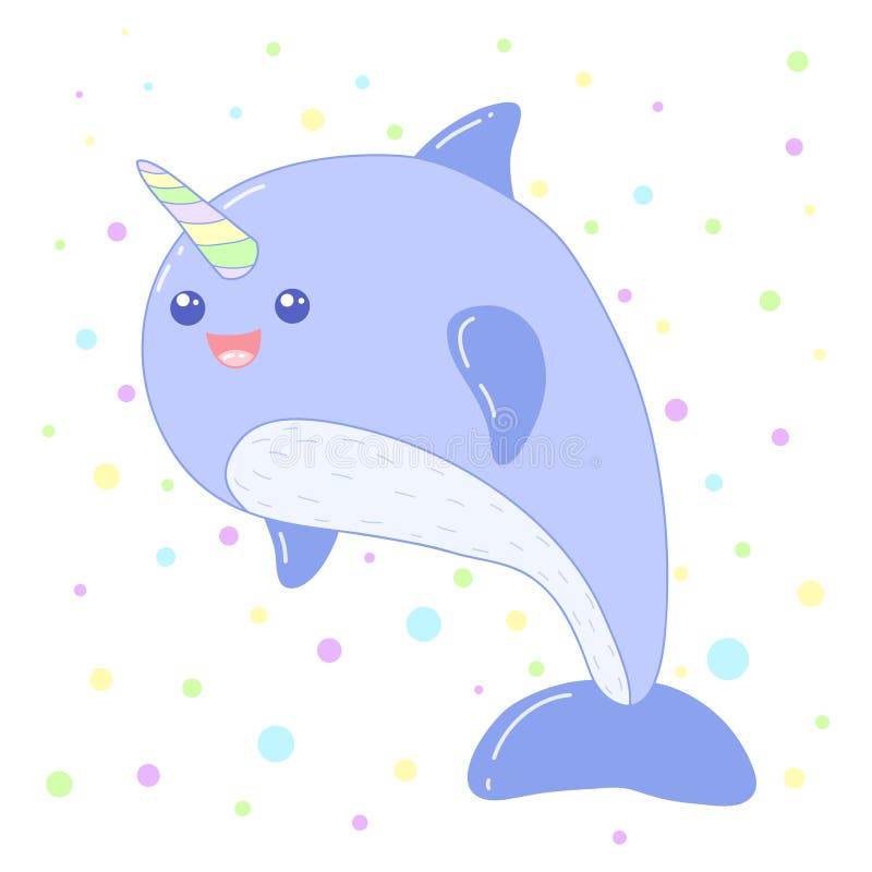 Kawaii Unicorn Whale Image Design, Vector Illustration Stock Vector