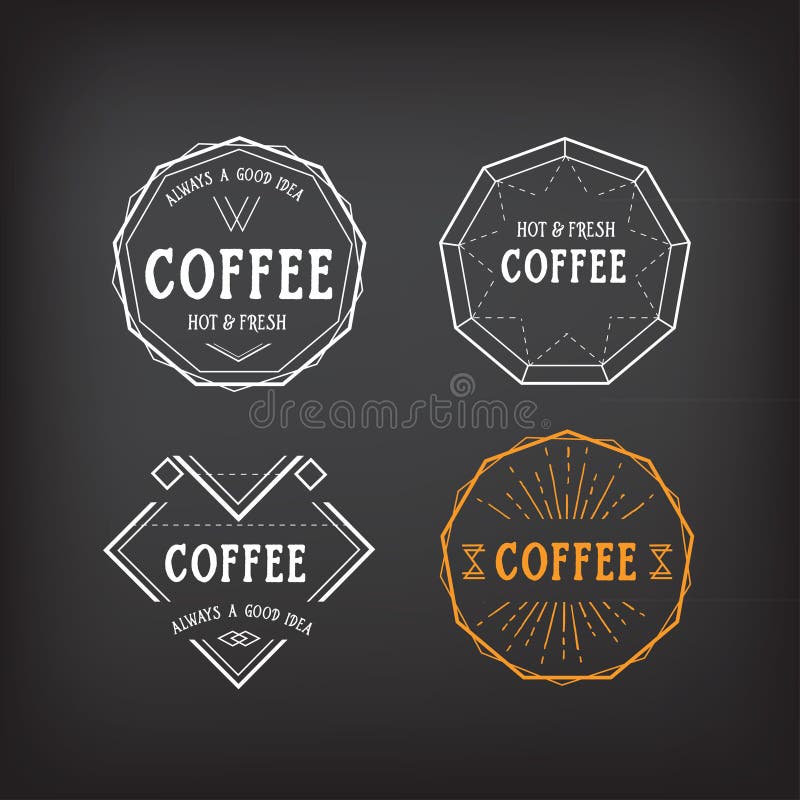 Kawowego menu loga szablonu rocznika geometryczna odznaka Wektorowy karmowy d ilustracji Kawowego menu loga szablonu rocznika geometryczna odznaka Wektorowy karmowy d ilustracji