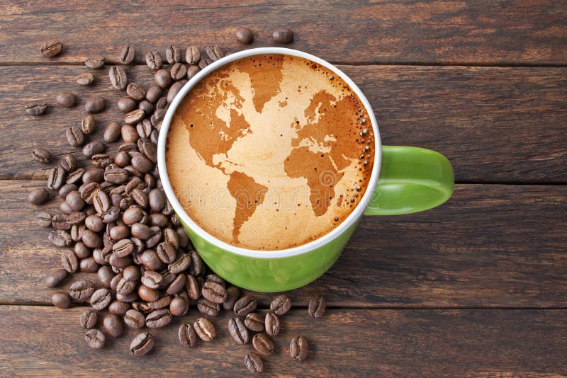 Kawowych fasoli Światowy napój