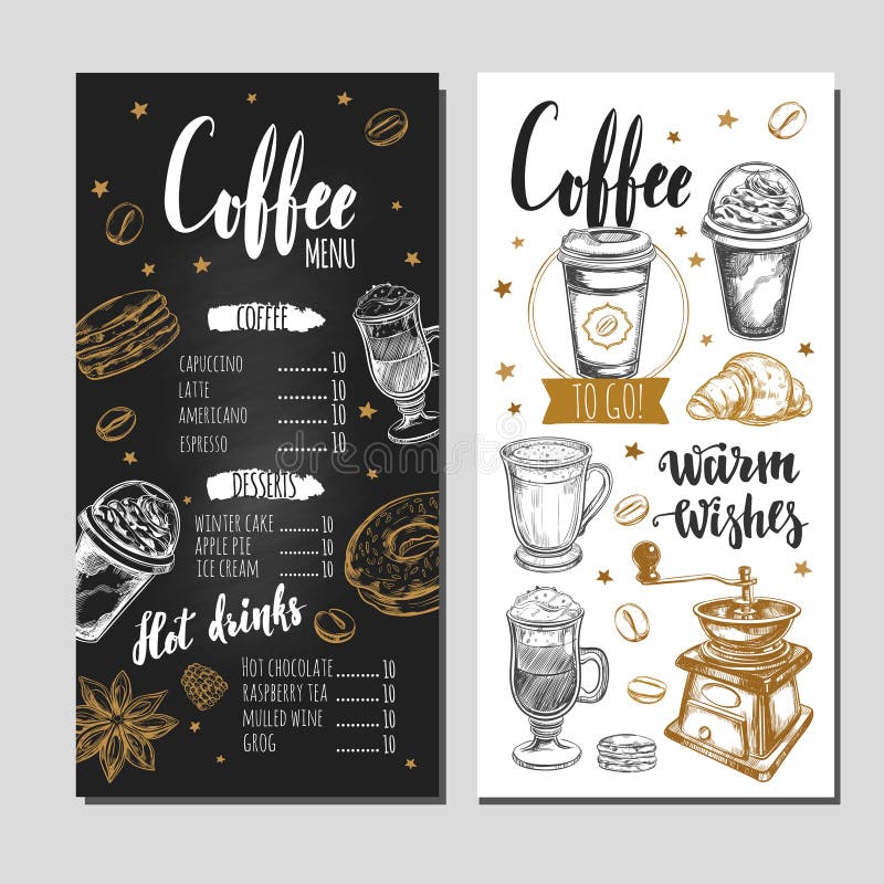 Kawy i piekarni restauracyjny menu 1 ilustracja wektor Kawy i piekarni restauracyjny menu 1 ilustracja wektor