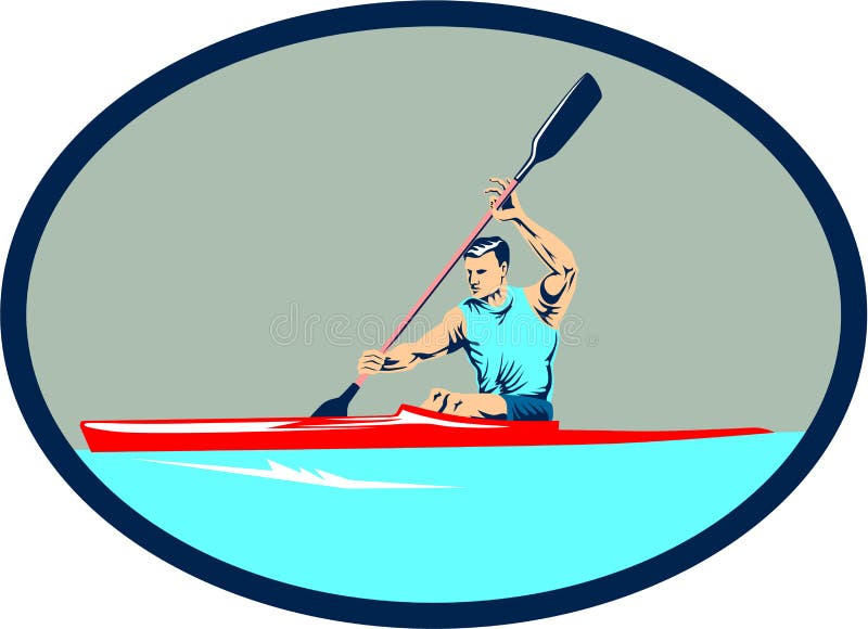 Kayak stock vector. Illustration of paddler, vector, male 