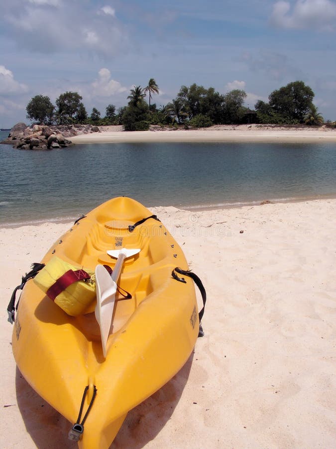 Kayak on tropical beach