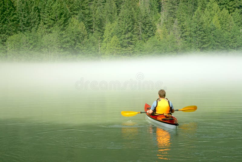 Kayaking in Banff stock photo Kayaking in Banff stock photo