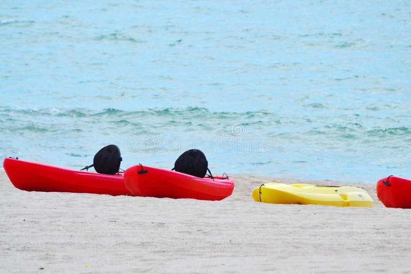 Kayaks on Beach stock image. Image of beach, rowing, groups 61616783