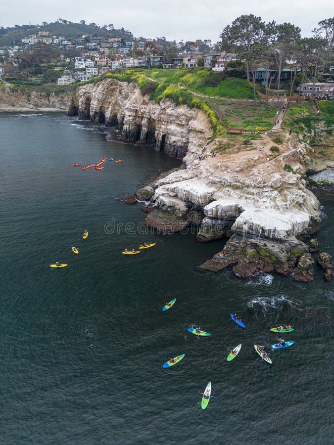 Kayaks Tour the La Jolla Ecological Reserve Stock Photo Image of view, kayaks 276812864