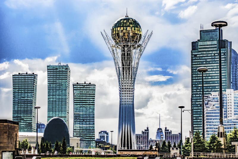 kazakhstan astana Nurzhol Boulevard royaltyfri foto kazakhstan astana Nurzhol Boulevard royaltyfri foto