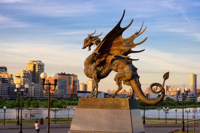 Statue of Dragon Zilant at Wedding palace, Kazan, Tatarstan, Russia