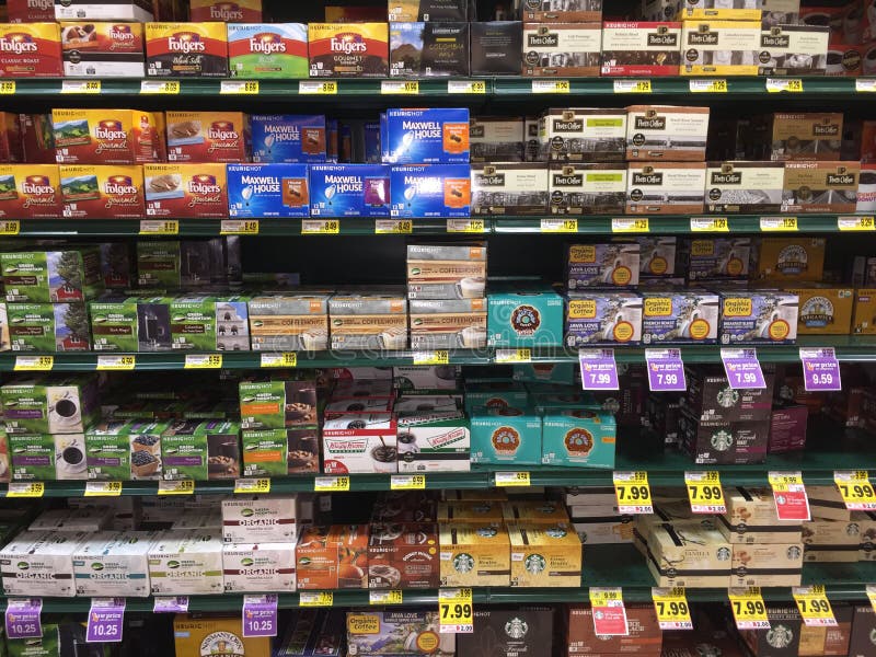 KCup coffee aisle of a grocery store