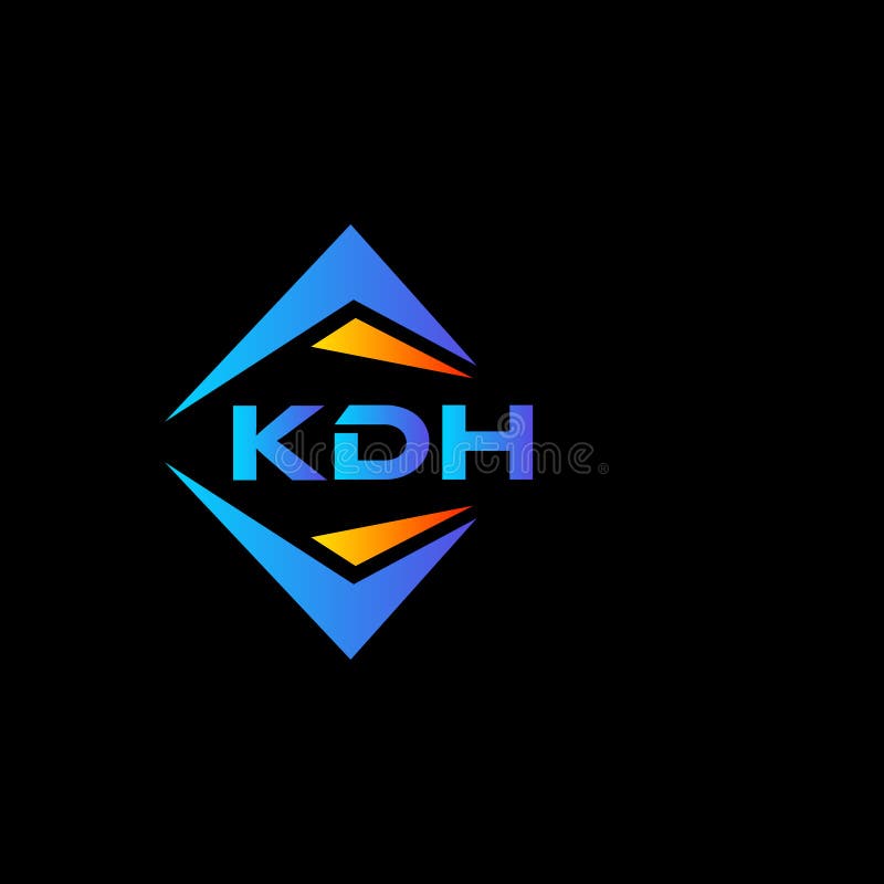 KDH abstract technology logo design on Black background. KDH creative initials letter logo concept royalty free illustration