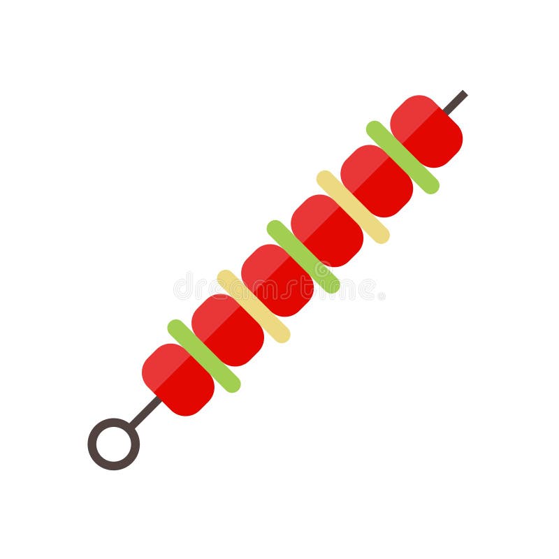 Kebab Flat Clipart Vector Illustration Stock Vector Illustration of fastfood, grilled 235120591