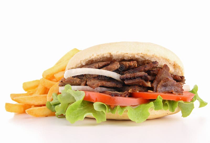 Kebab and french fries stock photo. Image of doner, beef 23598840