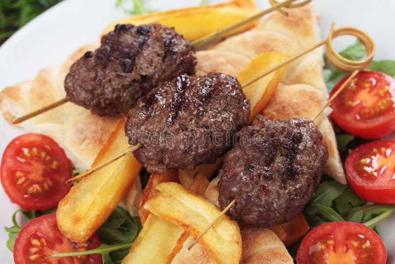 Kebab Kofta, семенить протыкальник мяса стоковое фото