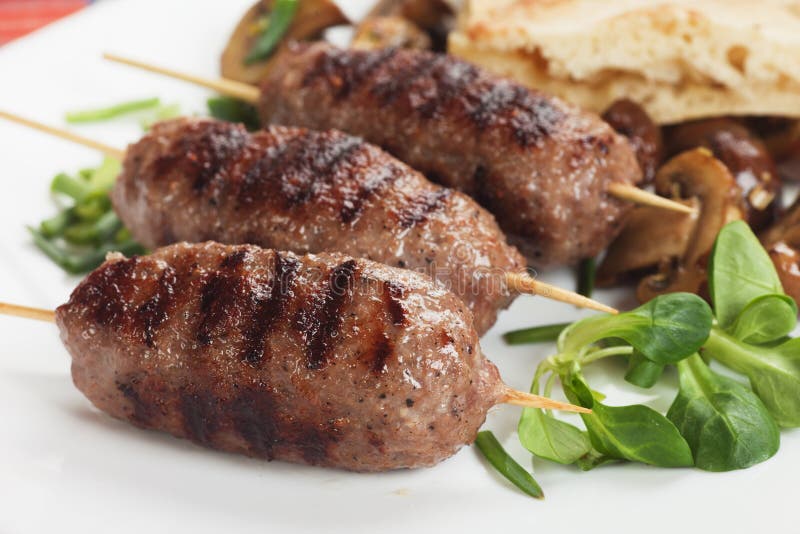 Kebab, köttspett royaltyfria bilder