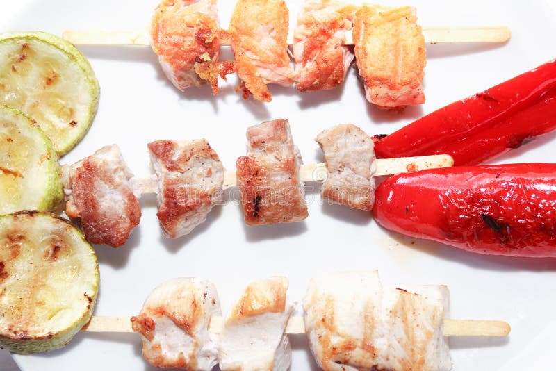 Kebab on Plate stock photo. Image of closeup, crockery 100337688