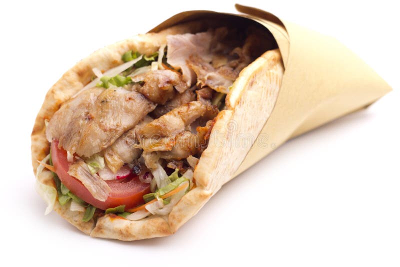 Kebab sandwich royalty free stock photography