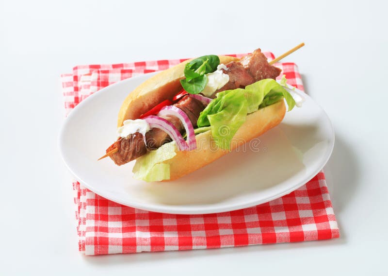 Kebab wieprzowiny kanapka zdjęcia stock