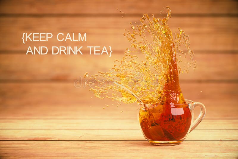 Keep calm and drink tea stock illustration. Illustration of cube 73559852