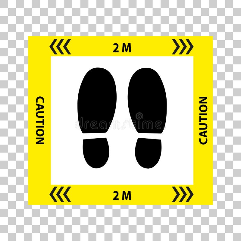 Keep the floor mark 2 meters away. Signs preventing the spread of coronavirus