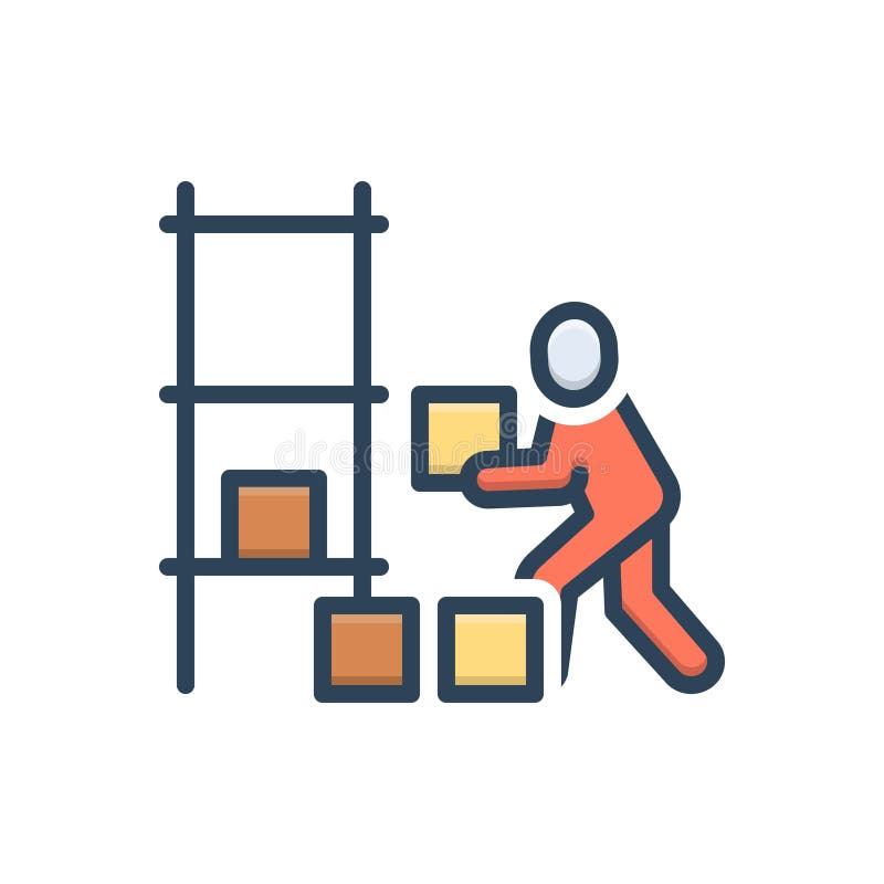 Color Illustration Icon for Keep, Carry and Store Stock Illustration Illustration of packages