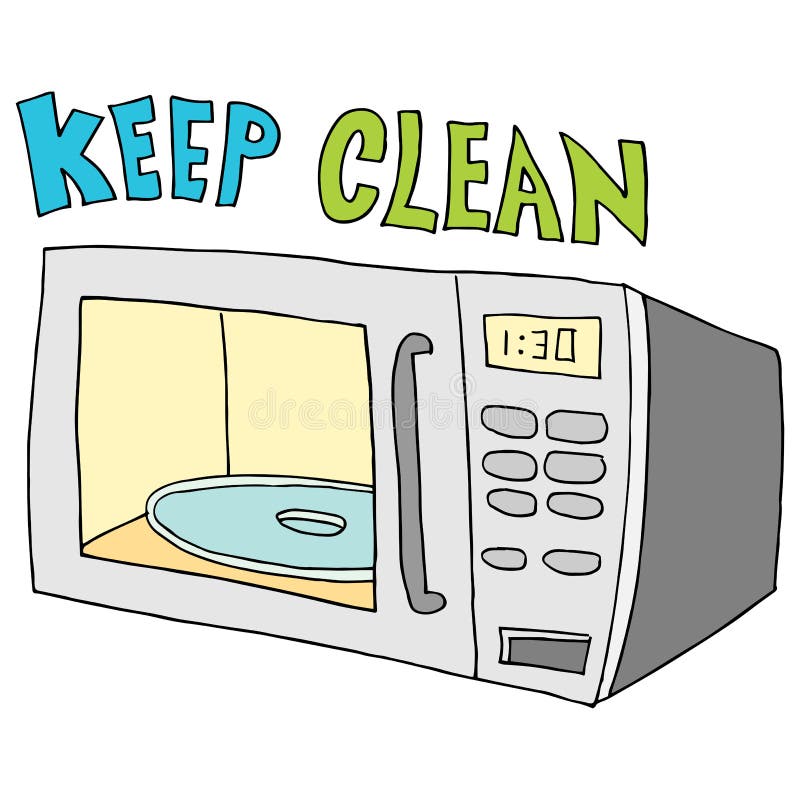 Keep microwave clean royalty free illustration.