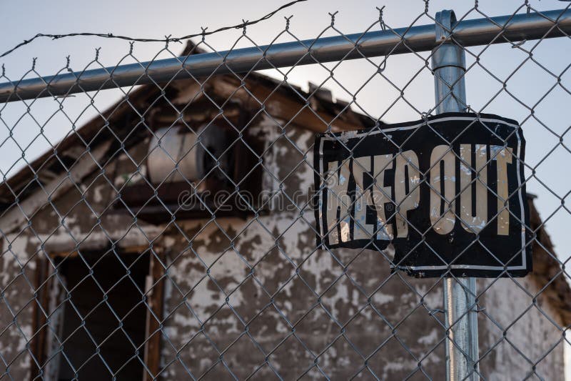 Keep Out Sign, Abandoned Building Stock Photo Image of outdoors